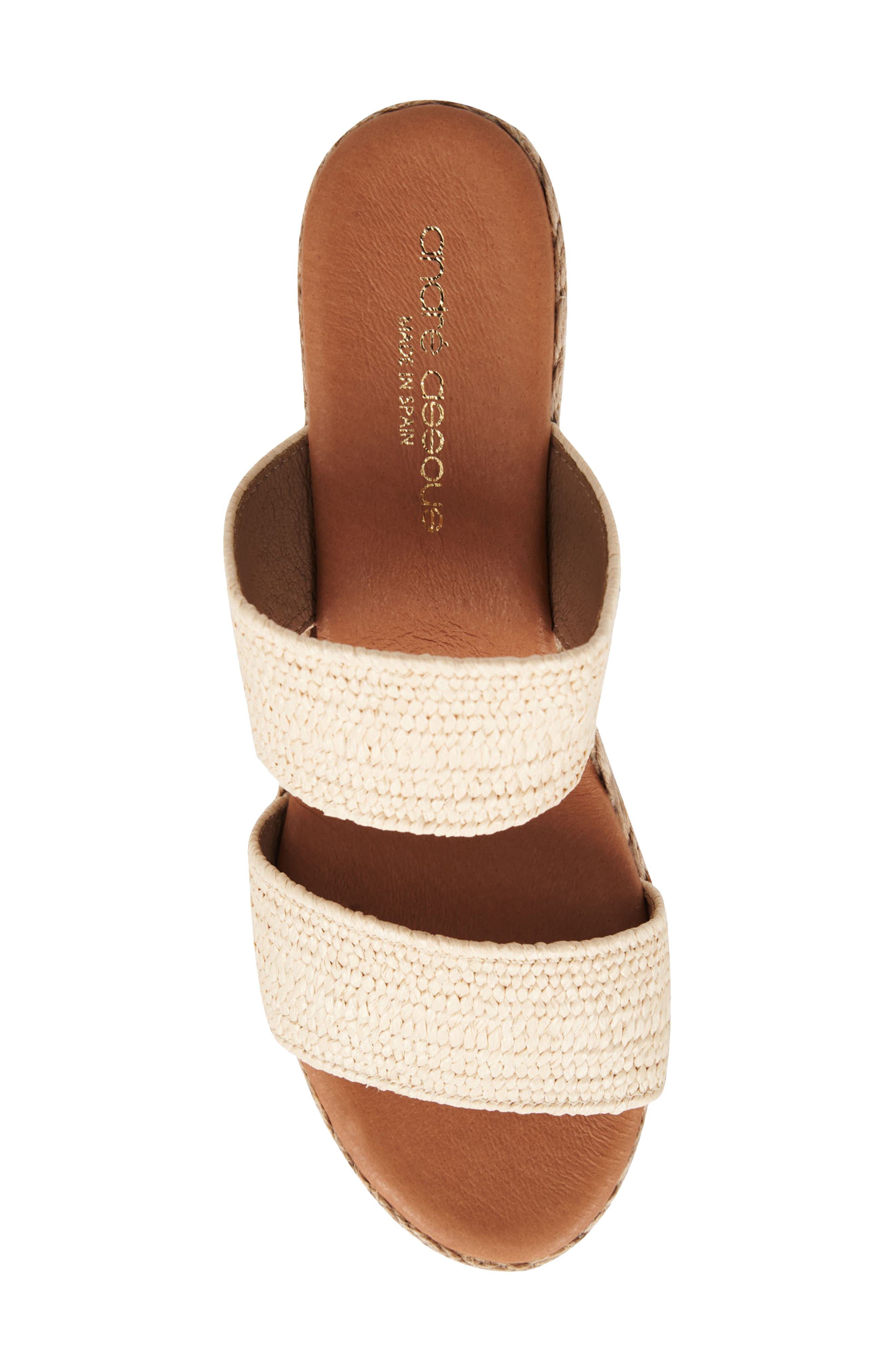 André Assous Nori Wedge Sandal, Alternate, color, Natural
