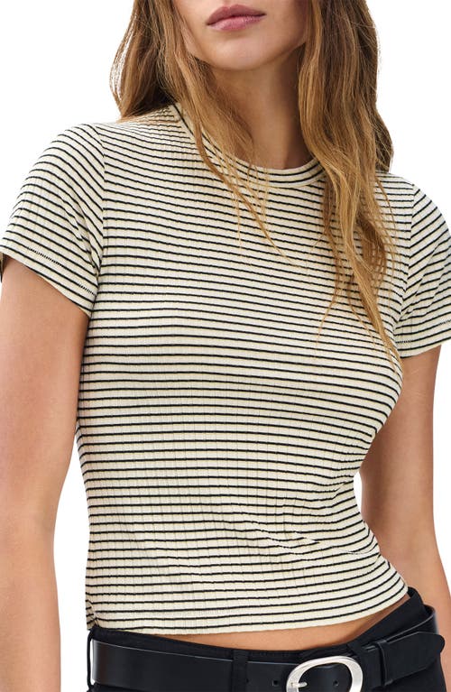 Rag & Bone Luca Stripe Rib Baby T-shirt In Gold