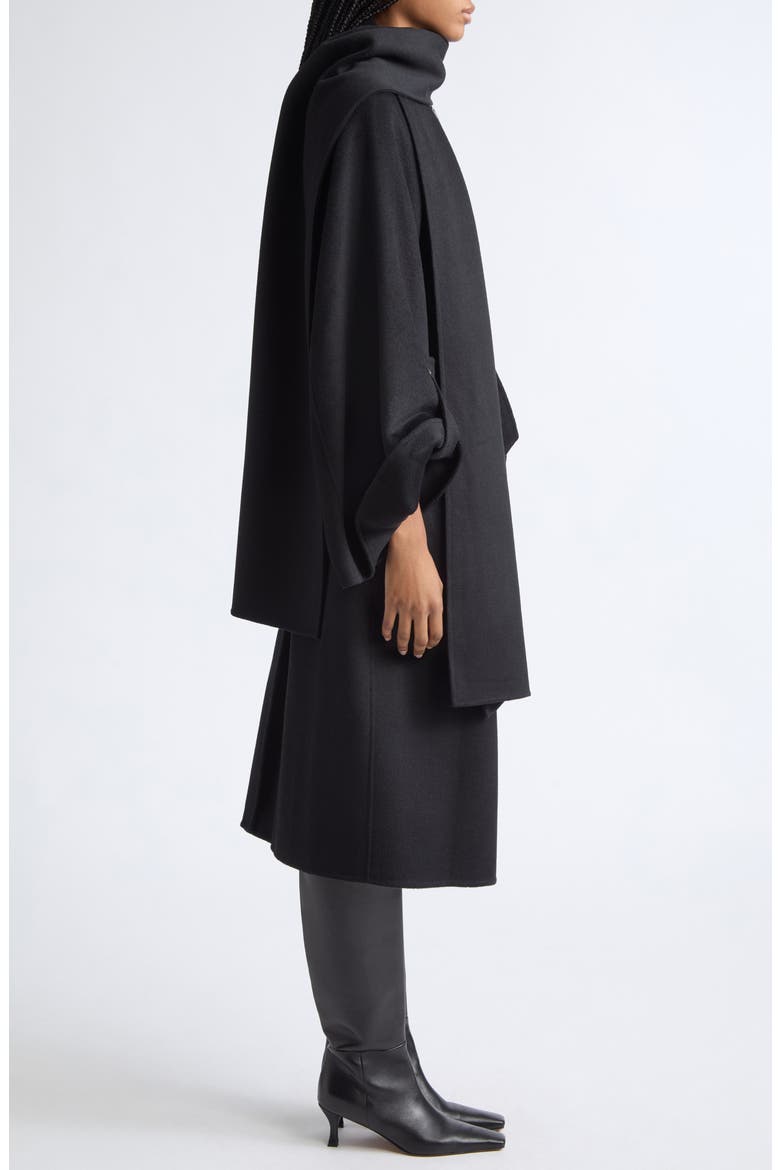Valiant Wool Blend Coat with Scarf, Alternate, color, BLACK