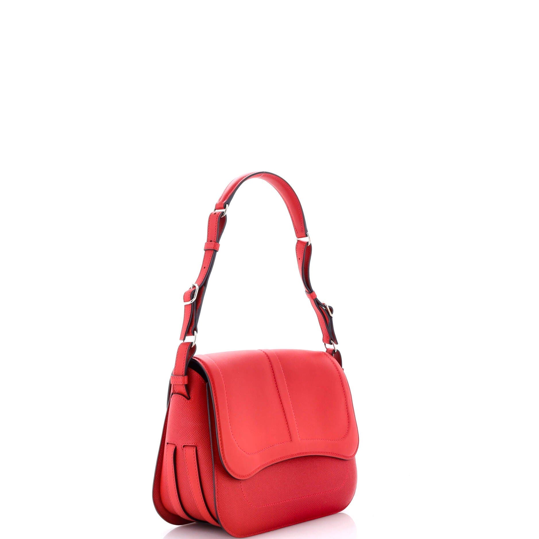 Pre-Owned Hermes Harnais Shoulder Bag Epsom and Swift, Alternate, color, Red
