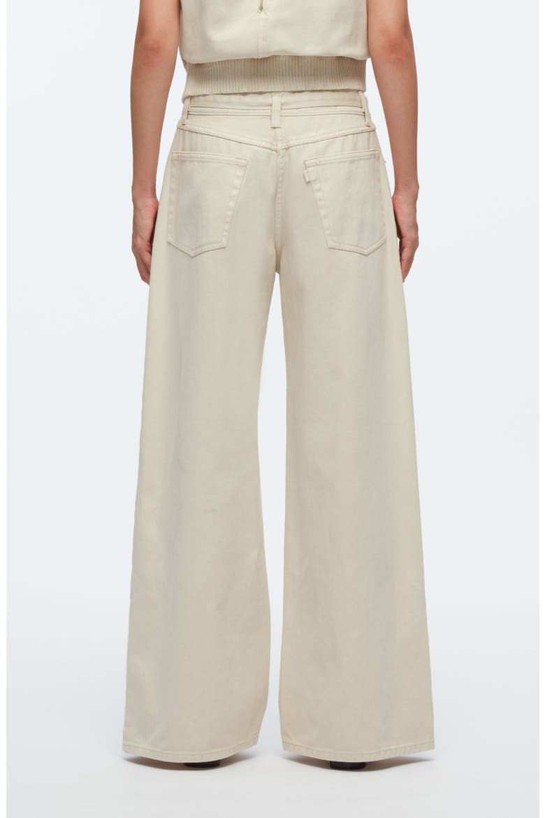 Belted High Waist Wide Leg Jeans, Alternate, color, ECRU