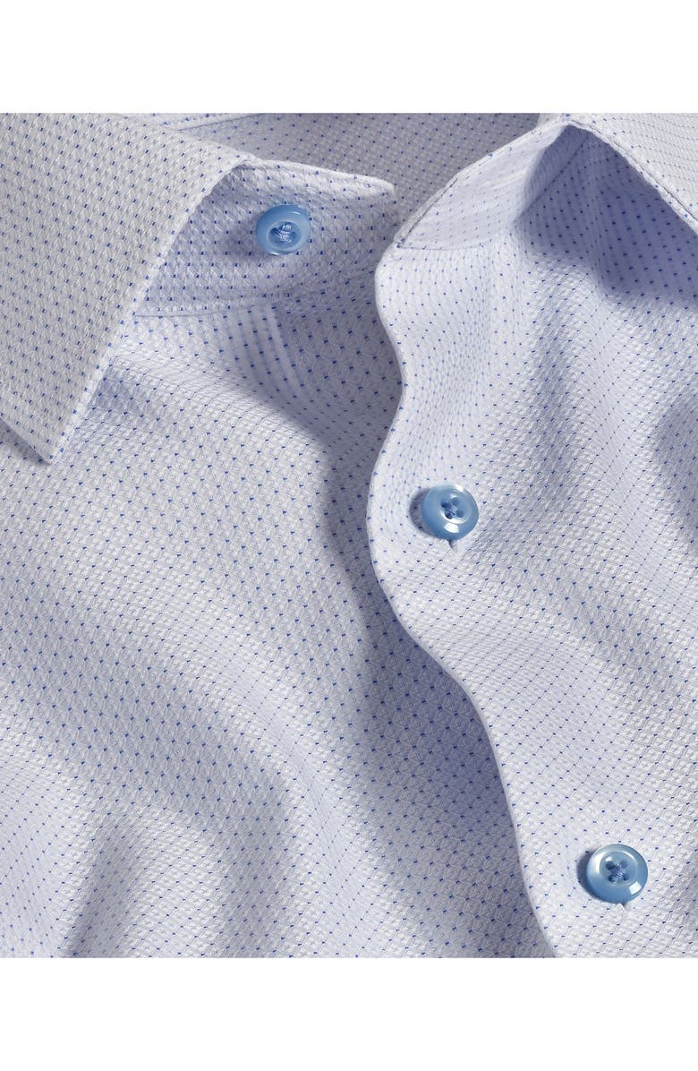 David Donahue Trim Fit Dobby Dot Dress Shirt, Alternate, color,