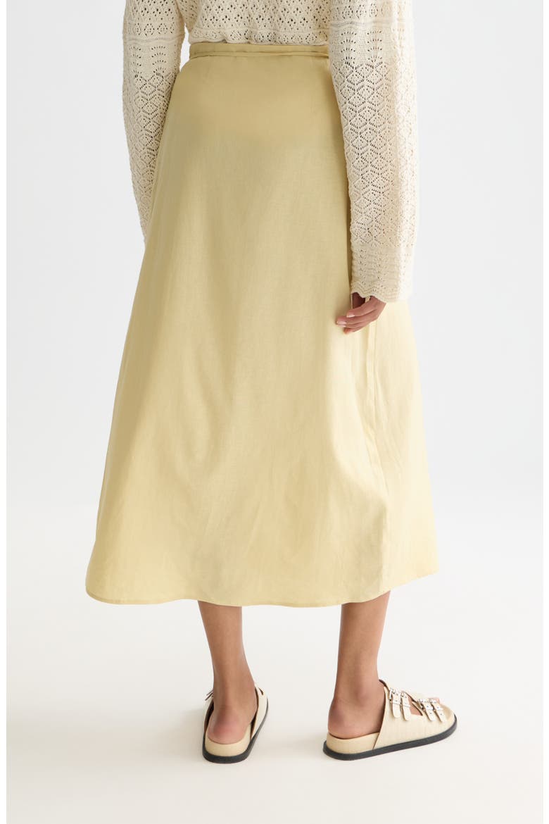 Linen Blend Wrap Maxi Skirt, Alternate, color, PARSNIP