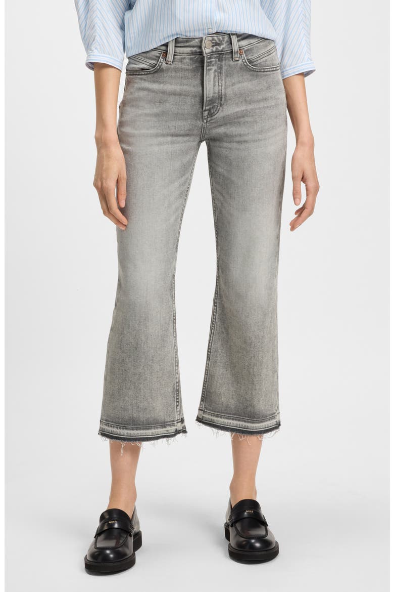 Crop Soft Kick Flare Jeans, Main, color, DARK GREY