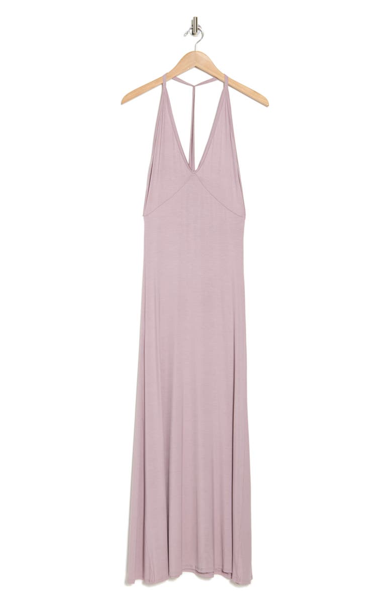 GO COUTURE Plunge Neck Maxi Dress, Alternate, color, Elderberry