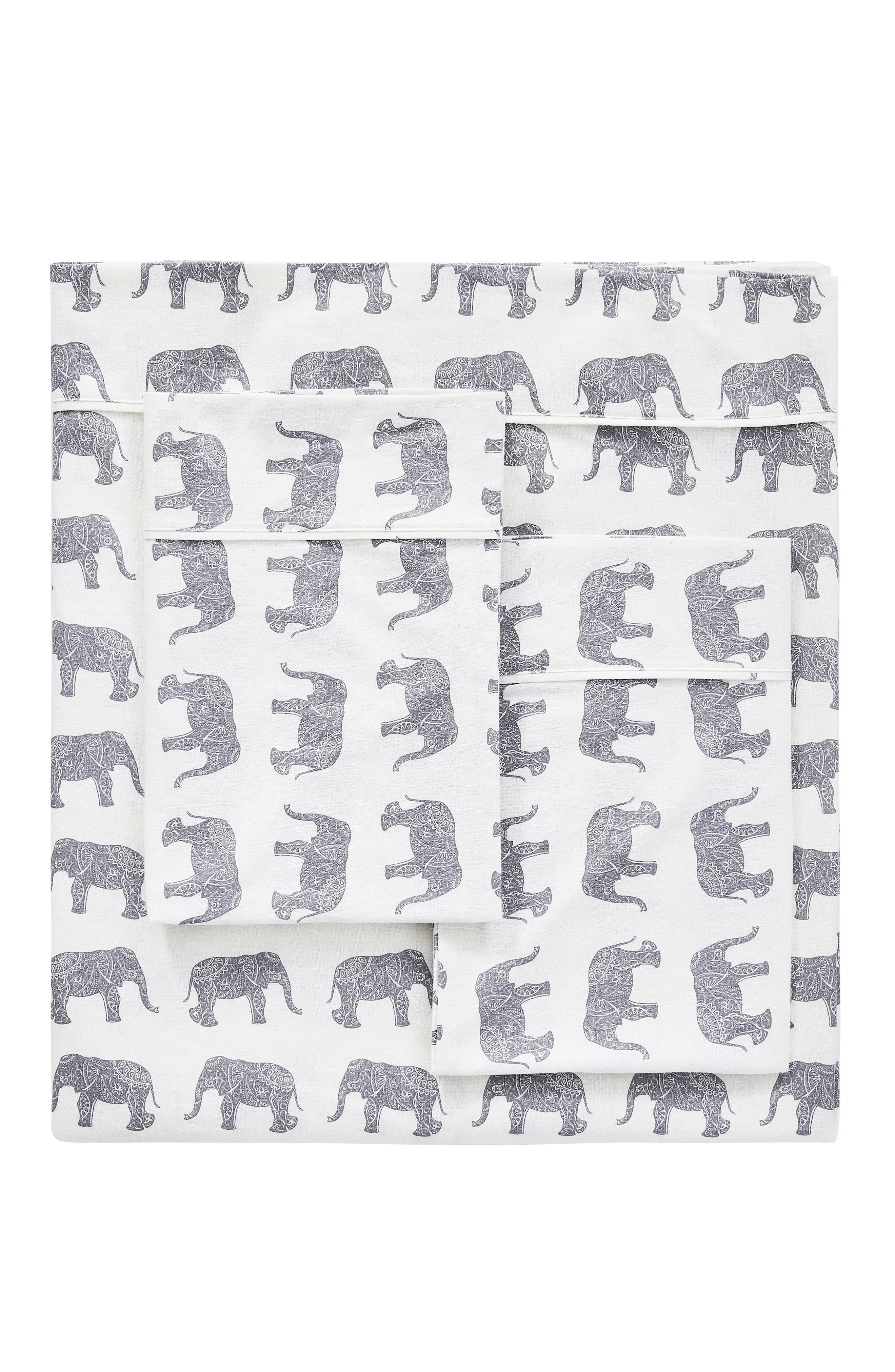MELANGE HOME Elephant Flannel Sheet Set