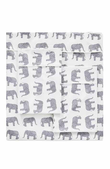 MELANGE HOME Elephant Flannel Sheet Set