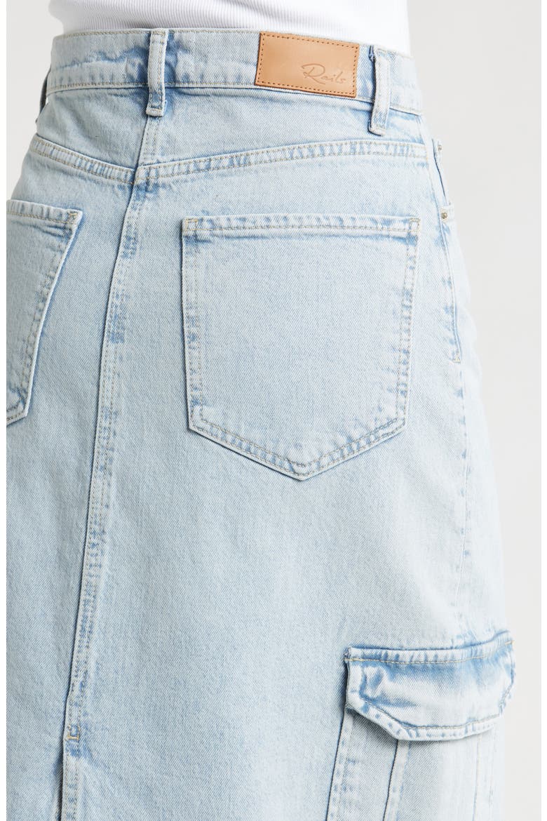 Highland Cargo Denim Midi Skirt, Alternate, color, RIVIERA