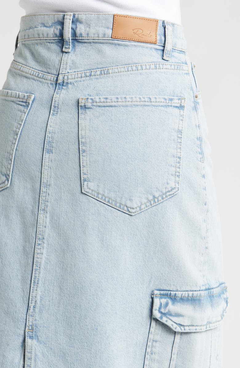 Rails Highland Cargo Denim Midi Skirt, Alternate, color, Riviera