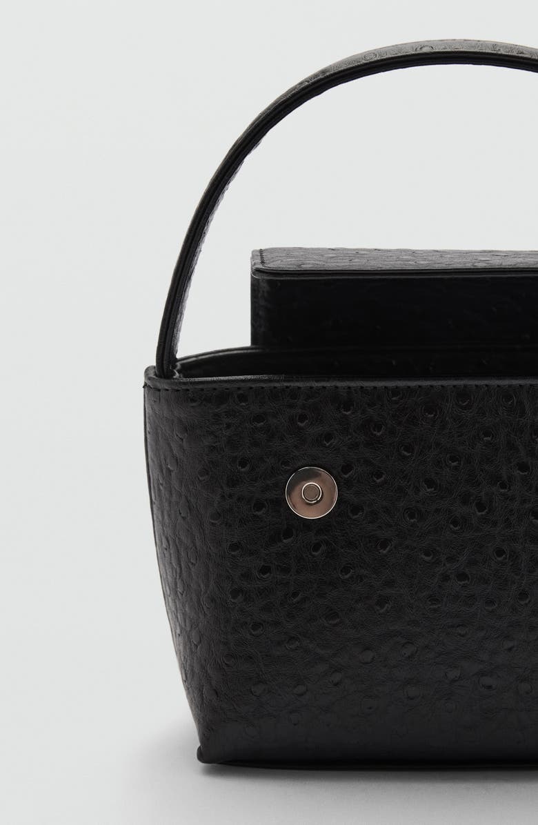 MANGO Croc Embossed Faux Leather Bag, Alternate, color,