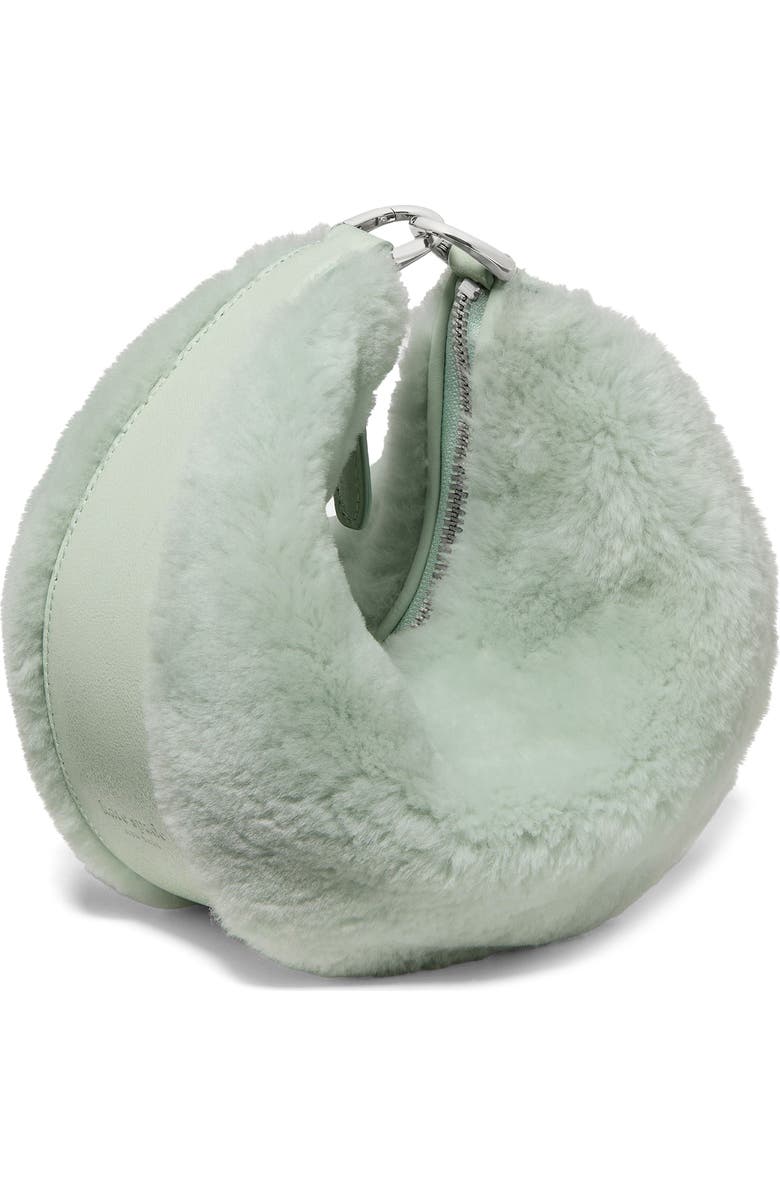 Kate Spade New York duo genuine shearling crossbody bag, Alternate, color, Mint Frosting