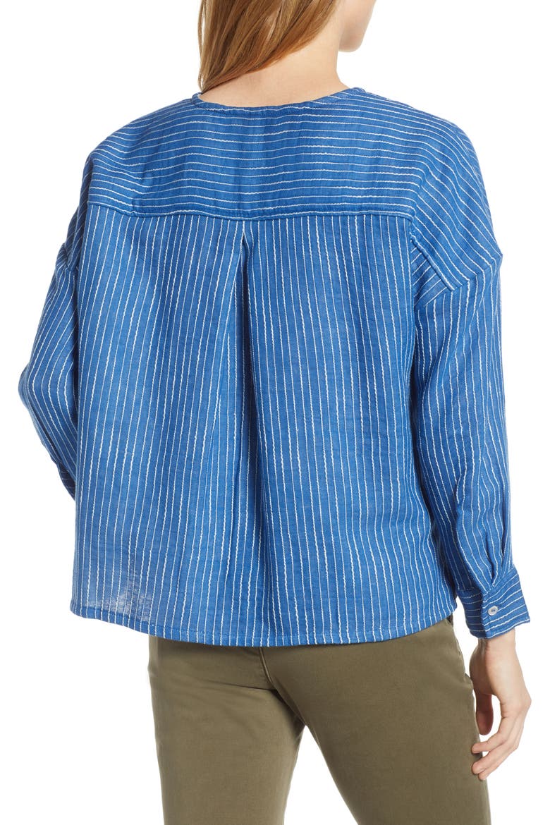 Stripe Pop-On Shirt, Alternate, color, BLUE/ WHITE STRIPE AS HEADER