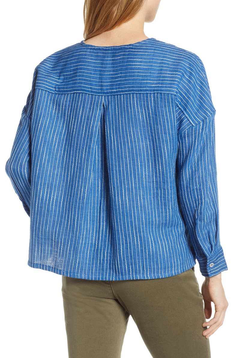 Lou & Grey Stripe Pop-On Shirt, Alternate, color, 
