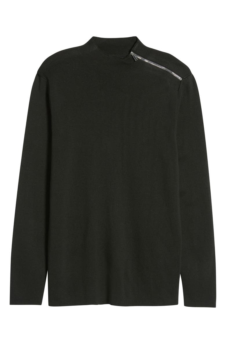 KARL LAGERFELD PARIS Mock Neck Shoulder Zip Sweater, Alternate, color, 