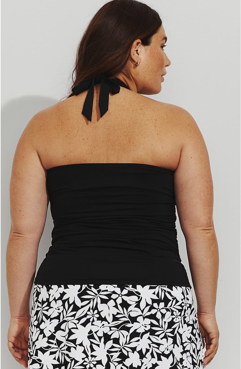 Lands' End Plus Size Long Chlorine Resistant Square Neck Halter Tankini Swimsuit Top, Alternate, color, 