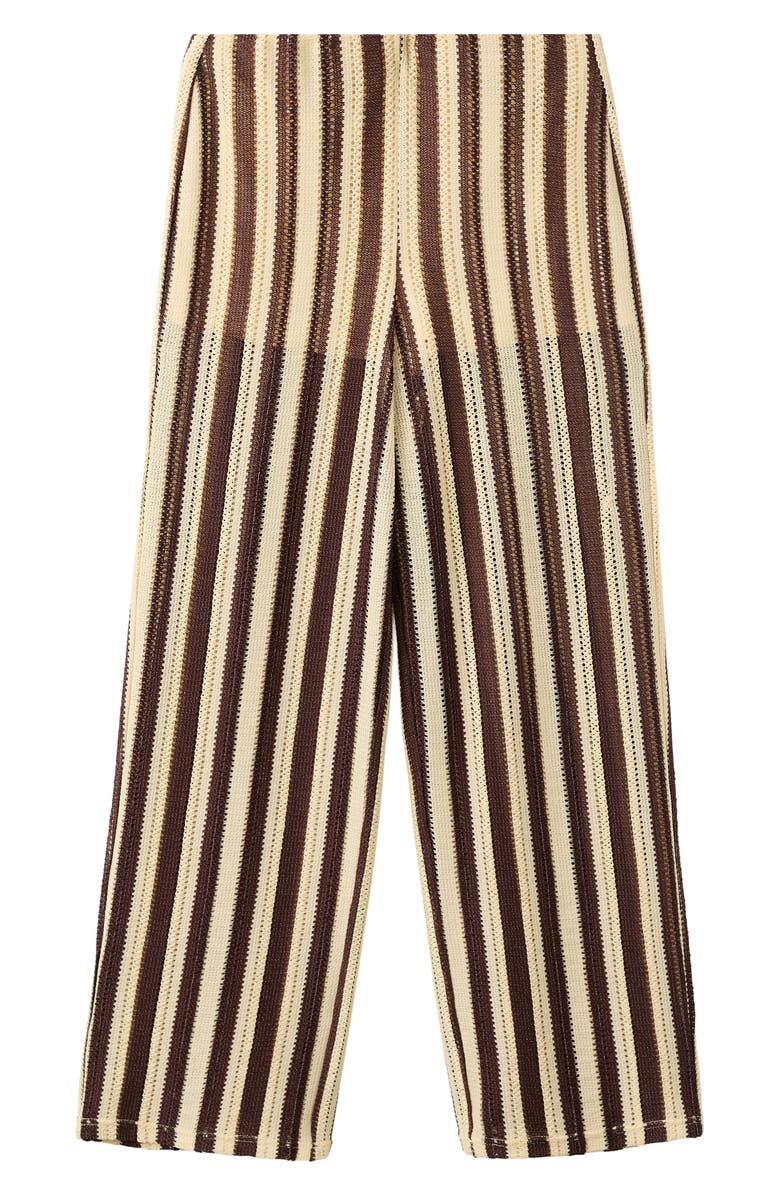 MANGO Stripe Open Stitch Knit Pants, Alternate, color,