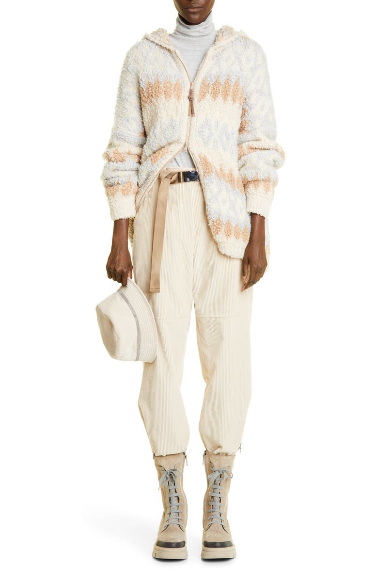 Brunello Cucinelli Belted Zip Cuff Corduroy Joggers, Alternate, color,