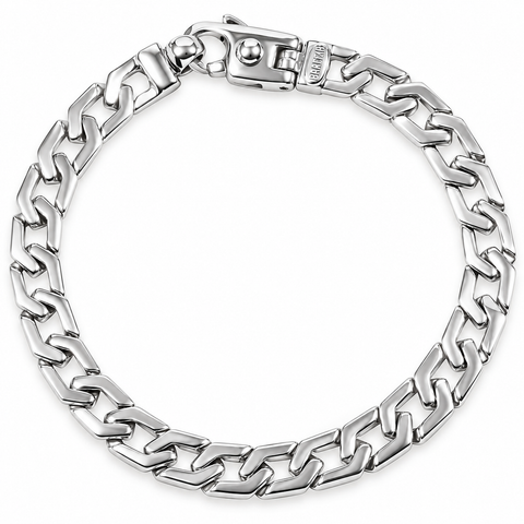 Braccio Men's 26 Gram Trap Link Solid Silver Bracelet 8.5"