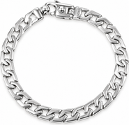 Bliss Diamond Braccio Men's 26 Gram Trap Link Solid Silver Bracelet 8.5"