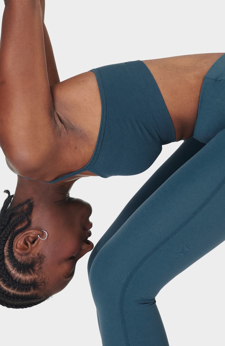 Sweaty Betty Spirit Restored Racerback Sports Bra, Alternate, color, Subdued Blue