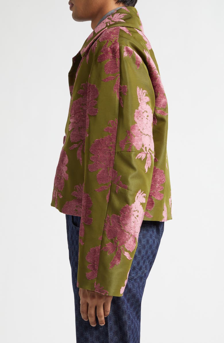 Dries Van Noten Vondel Floral Fil Coupé Satin Jacket, Alternate, color, Pink