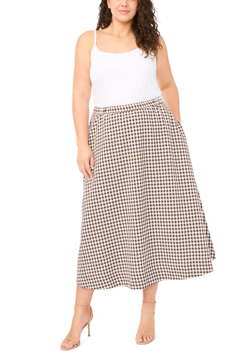 Pull On Midi Skirt, Alternate, color, CHICORY COFFEE