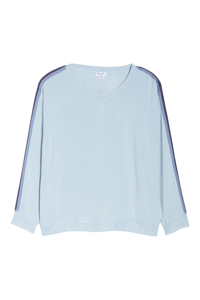 Stripe Sleeve Sweatshirt, Alternate, color, CELESTIAL BLUE