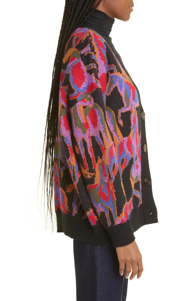 FARM Rio Wild Horses Mixed Pattern Cardigan, Alternate, color, 