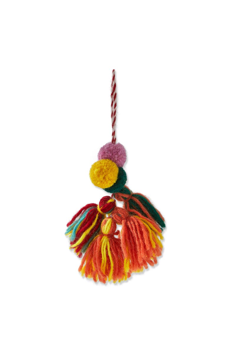 tag Multicolor Pompom Tassel Swag Decorative Sculpture Holiday, Main, color, Multicolored