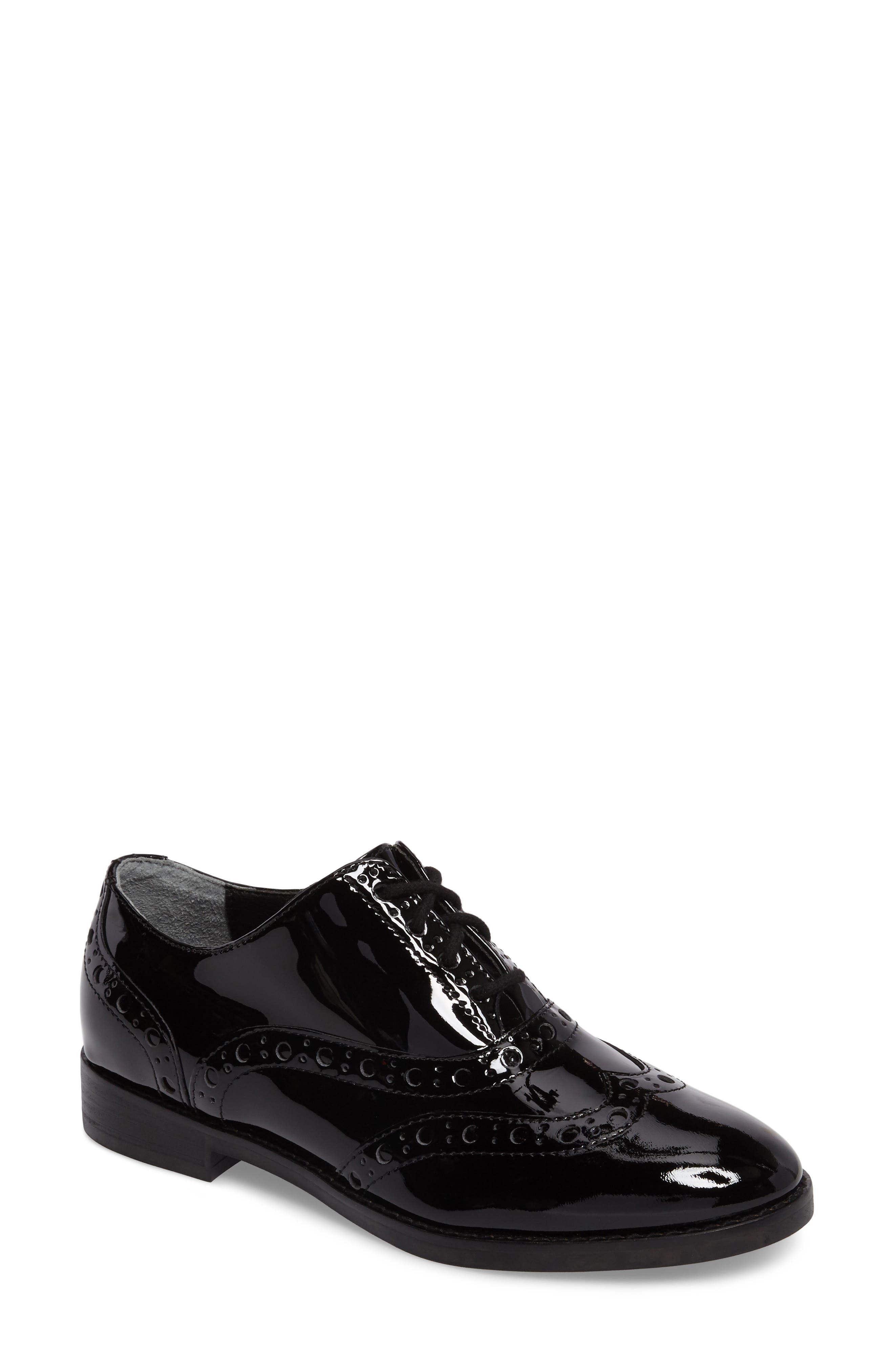 Vionic Hadley Wingtip, Main, color, BLACK PATENT LEATHER