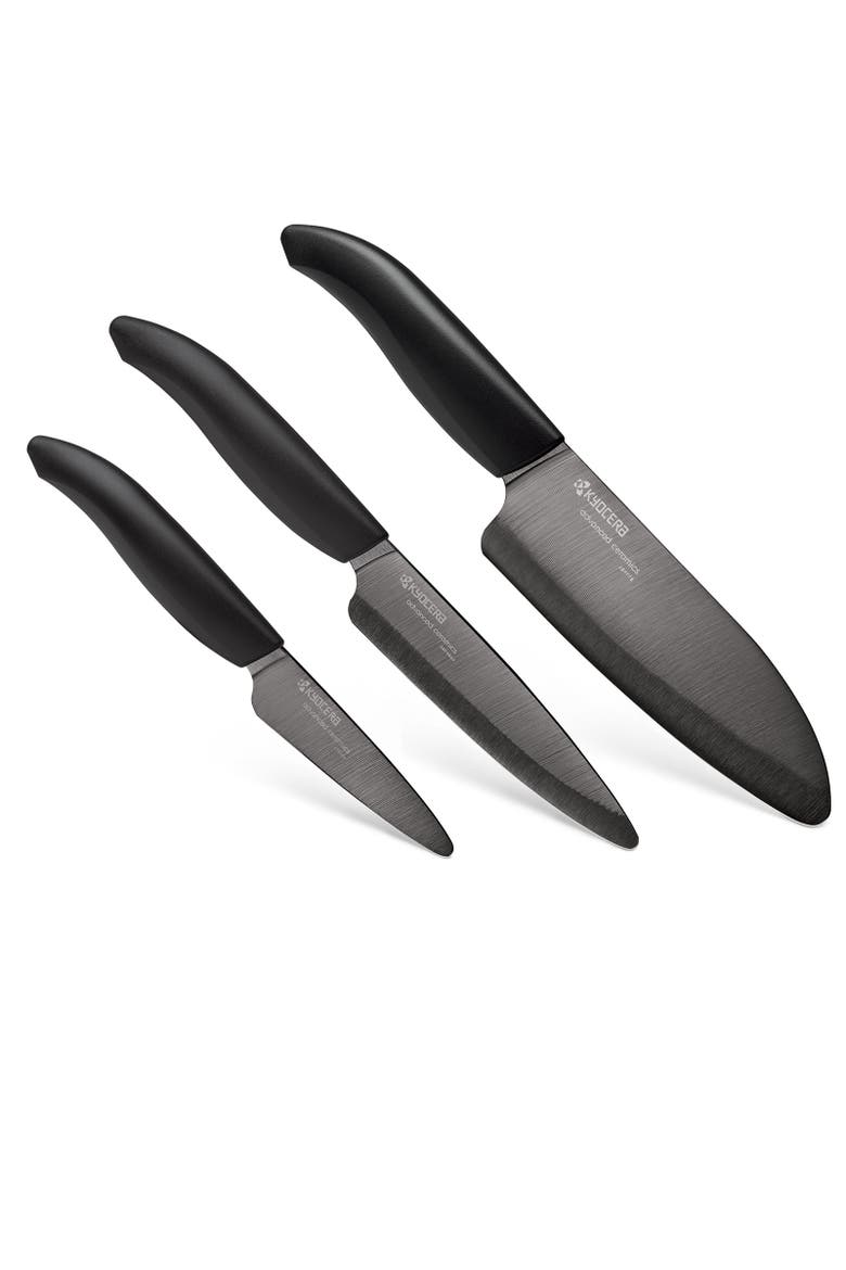 Advanced Ceramics 3 Piece Revolution Series Knife Set with Black Blades, Main, color, Black