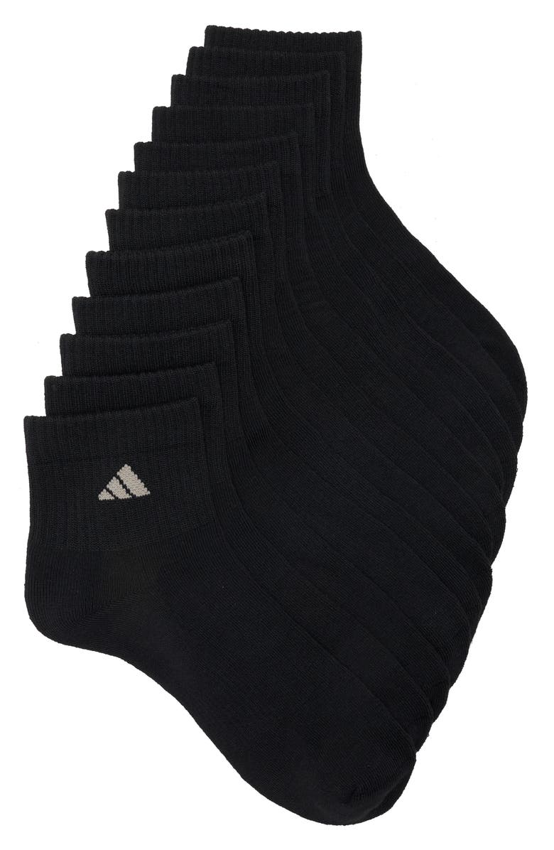 adidas Athletic Climalite Compression Socks - Pack of 6, Main, color, Black