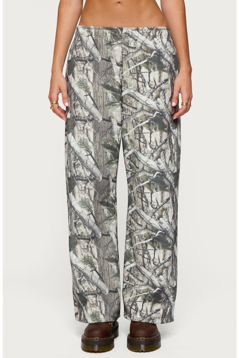 Camo Low Rise Straight Leg Sweatpants, Main, color, OLIVE