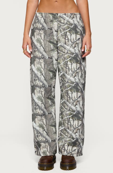 Camo Low Rise Straight Leg Sweatpants