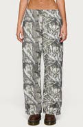 EDIKTED Camo Low Rise Straight Leg Sweatpants