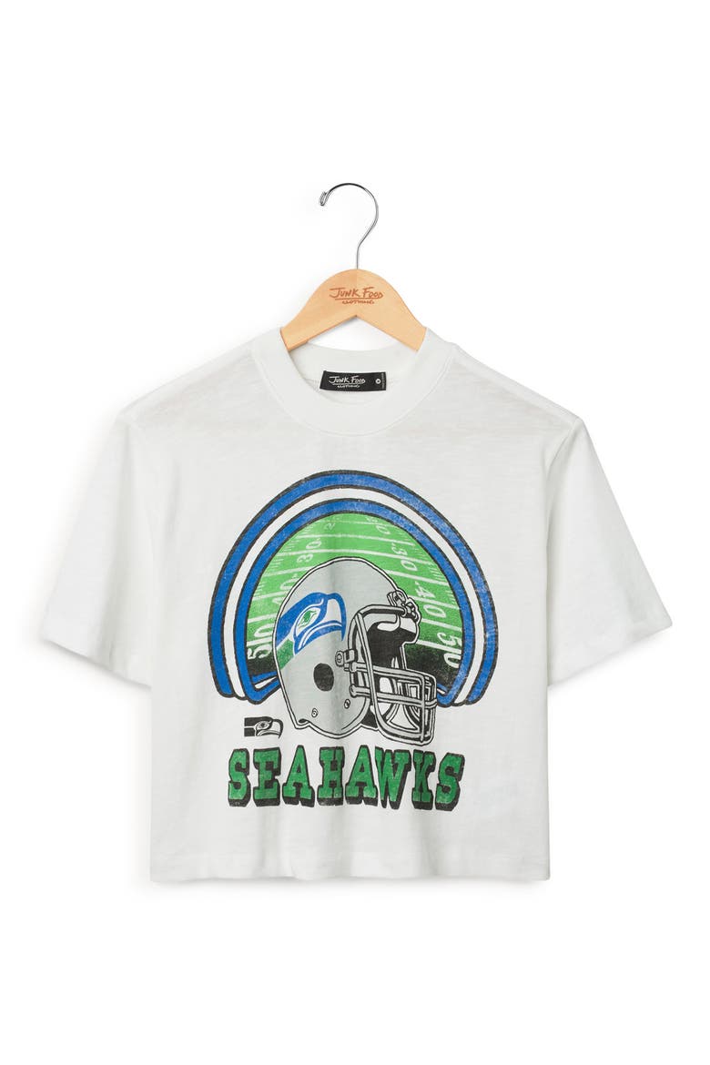 Seattle Seahawks Game Time Graphic Cropped T-Shirt, Main, color, VINTAGE WHITE