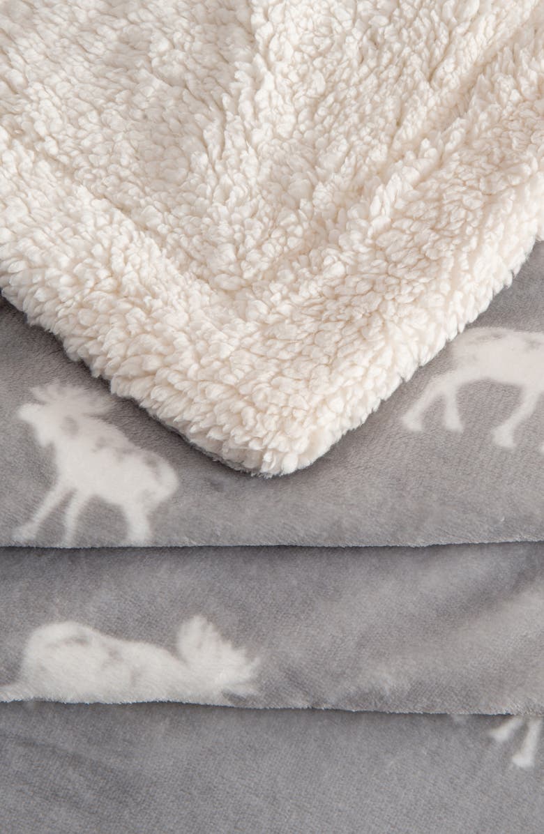 Reversible Faux Shearling Throw Blanket