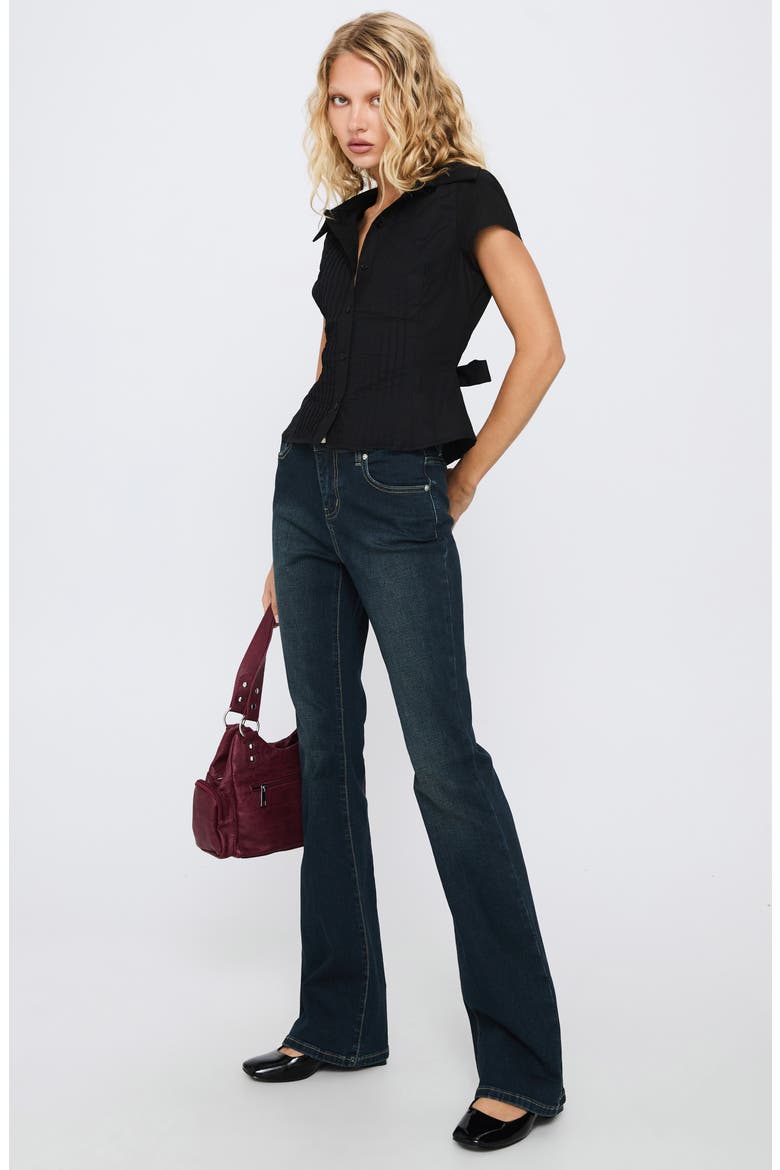 Akiyo Front Button Top, Alternate, color, BLACK