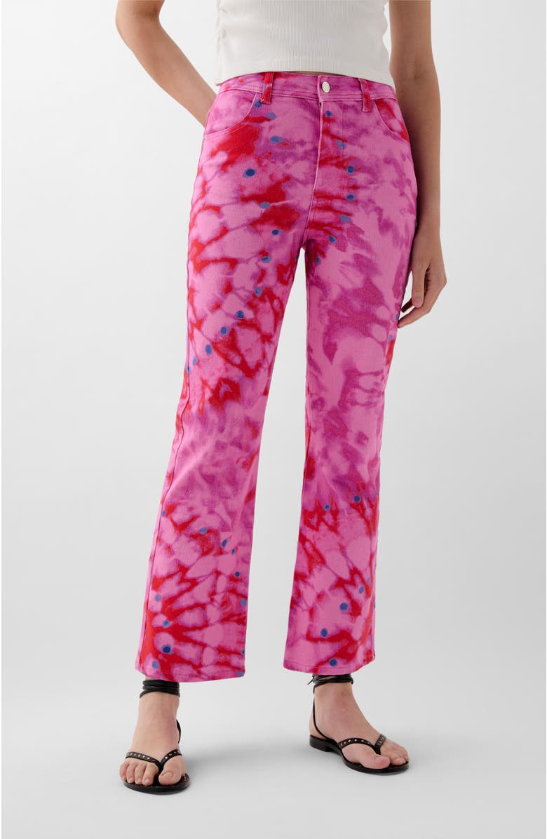Scalpers Summer Print Denim Pant, Main, color, Multi-Pink