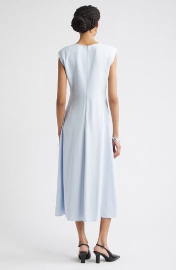 Front Pleat Midi Dress