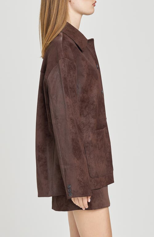 Wayf Rita Faux Suede Jacket In Brown
