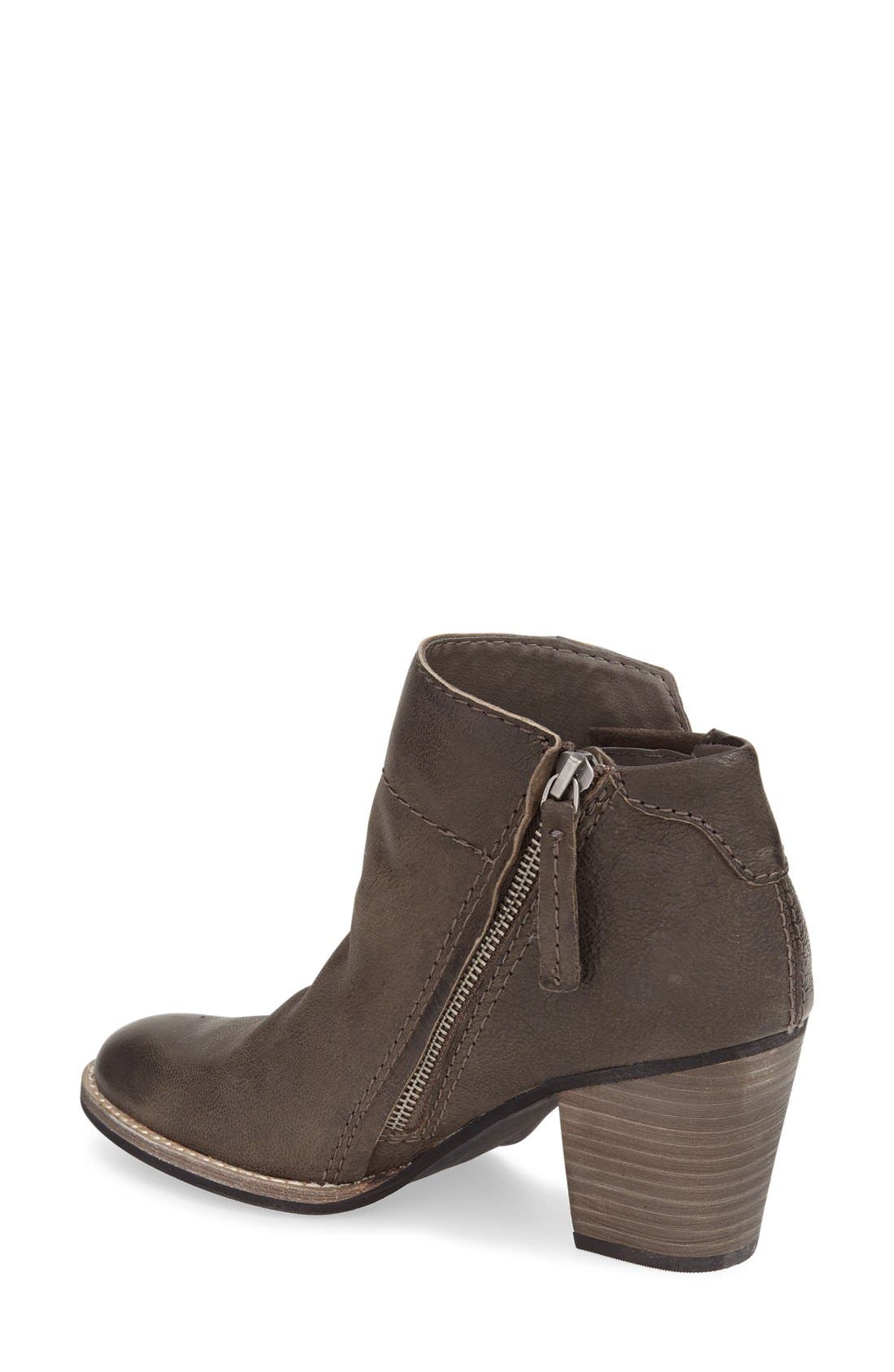 'Jessie' Zip Bootie, Alternate, color, CHARCOAL LEATHER