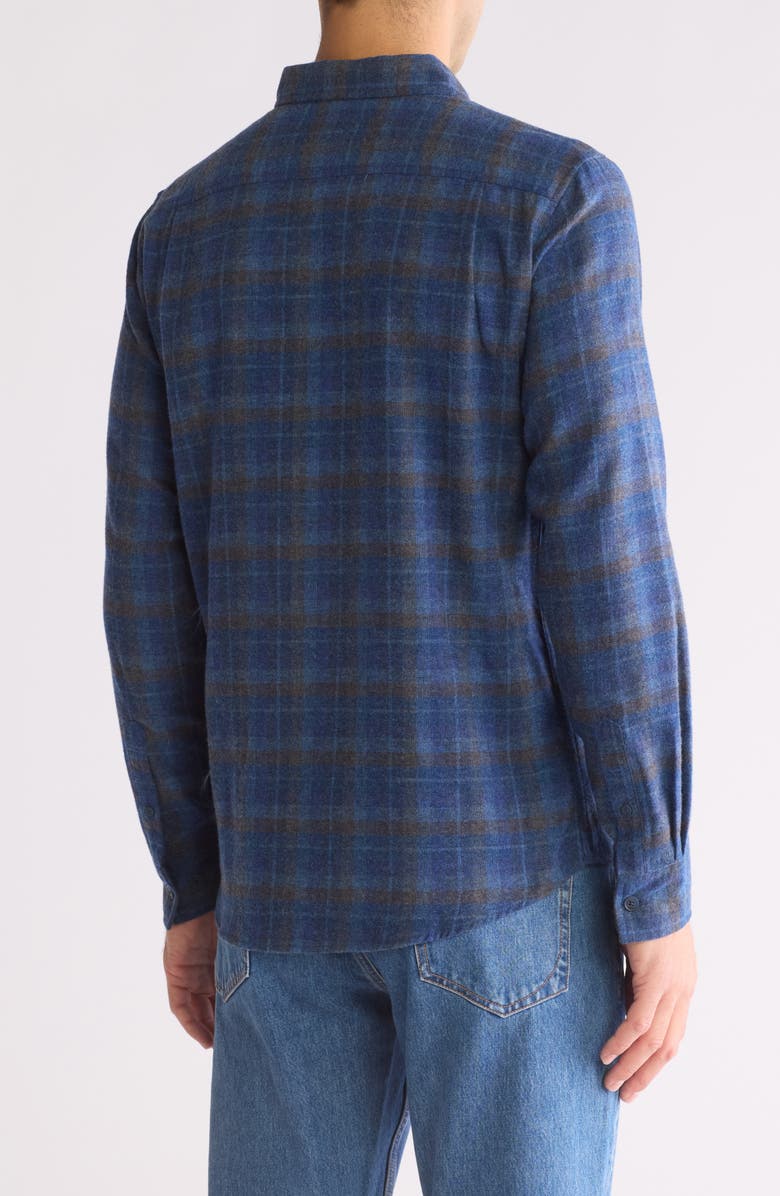 WEATHERPROOF VINTAGE Brushed Plaid Flannel Shirt, Alternate, color, Ink Blue