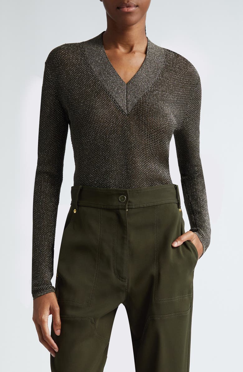 St. John Collection Sparkle Honeycomb Knit Sweater, Main, color, 