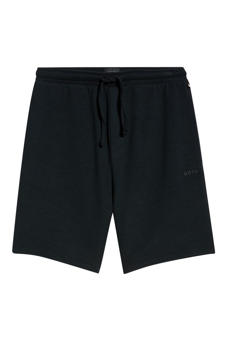 Ribbed Pajama Shorts, Alternate, color, BLACK