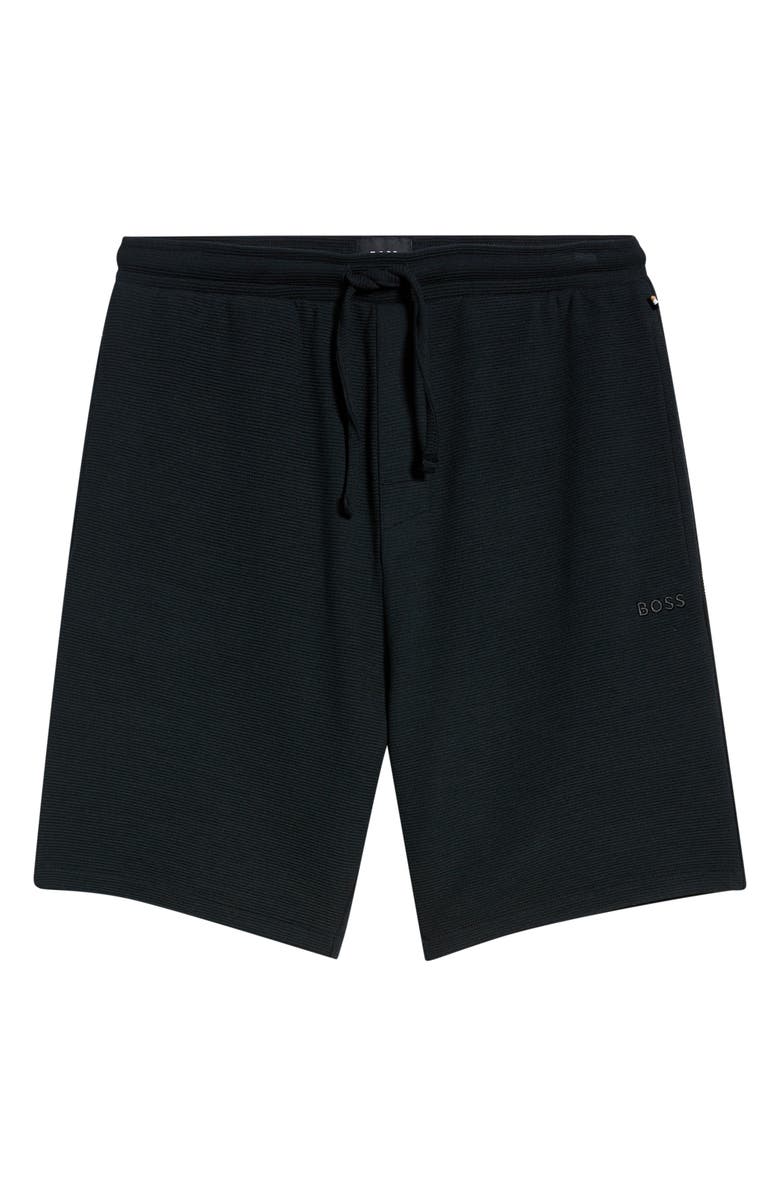 BOSS Ribbed Pajama Shorts, Main, color, Black