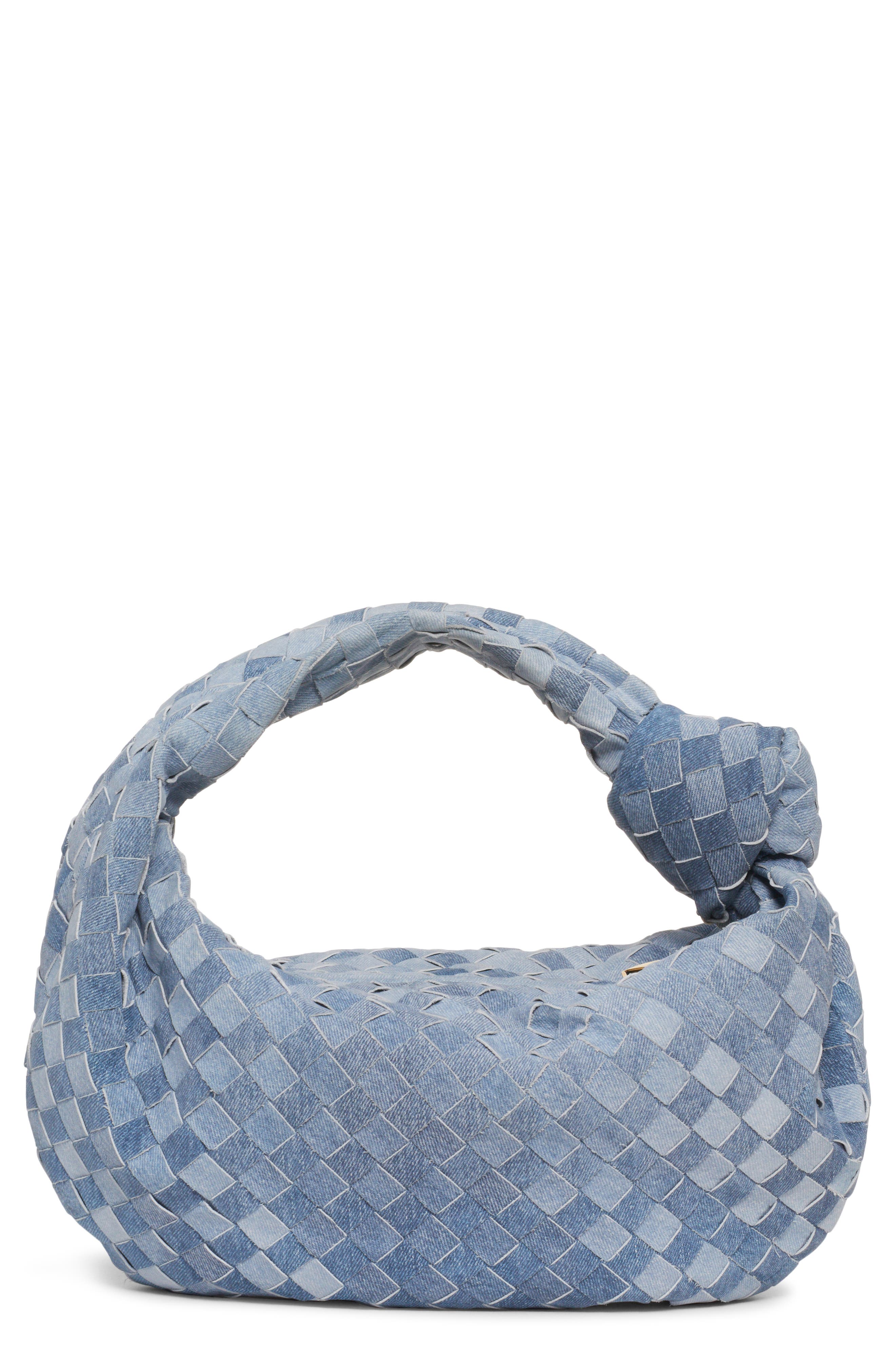 Bottega Veneta Teen Jodie Intrecciato Denim Print Leather Hobo, Main, color, 