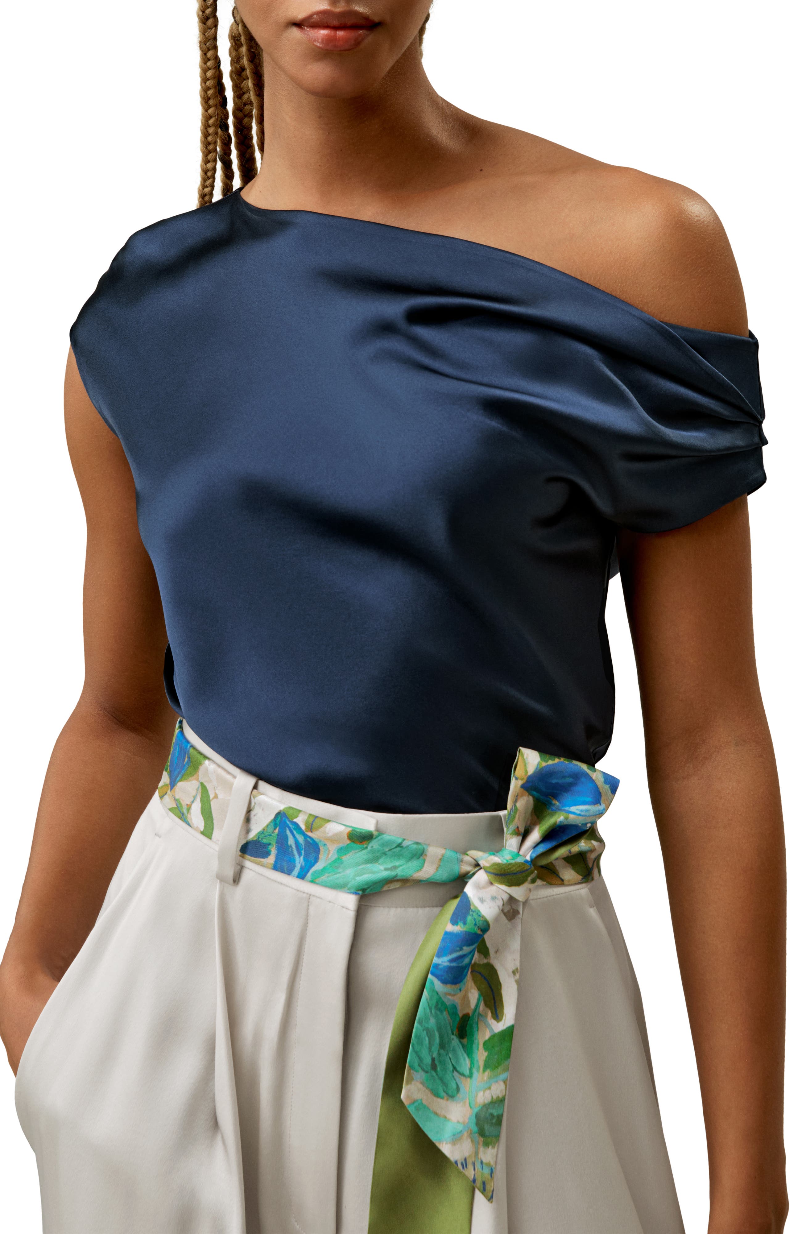 Boat Neck Silk Top - image 5