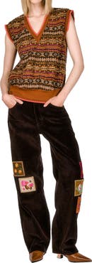 Anna Sui Fair Isle Fleece Vest