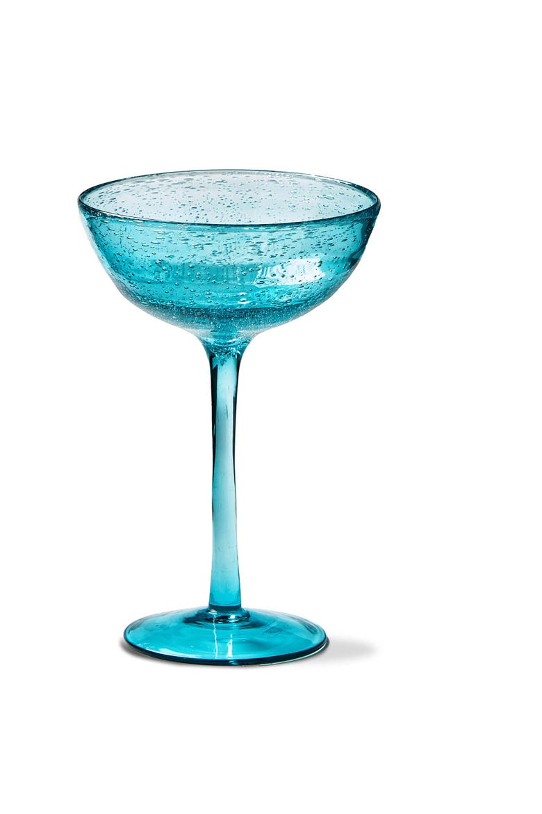 Bubble Glass Coupe Aqua Wine Glasses - Hand Wash Only, Main, color, Blue